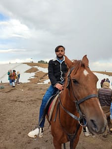 riding a horse